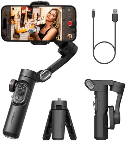 AOCHUAN Phone Gimbal Stabilizer 3-Axis Smartphone Foldable Gimbal for iPhone Gimble with Focus Wheel TikTok YouTube Vlog Stabilizer for iPhone 15 14 13 12 Pro Max Android-AOCHUAN Smart XE 15