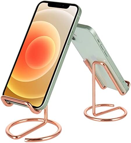 ROPOSY Cell Phone Stand Holder Desk Accessories, Cute Metal Rose Gold, Compatible with All Mobile Phones, iPhone, Switch, iPad 15
