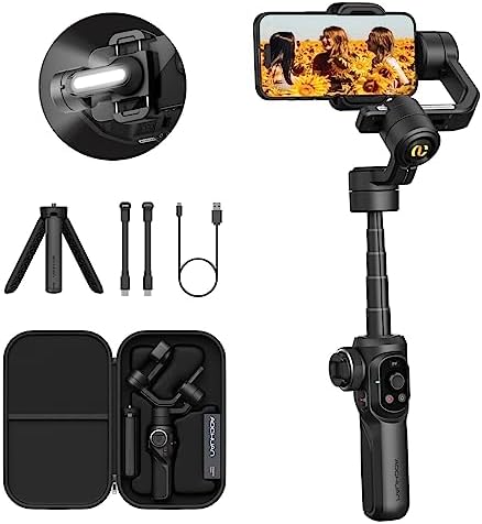 AOCHUAN Smart S2 Phone Gimbal Stabilizer Professional Industry-Standard 3-Axis Gimble w/Extendable Rod Microphone Fill Light Gimbal for iPhone15ProMax/Android Vlogging TikTok YouTube Video Recording 17